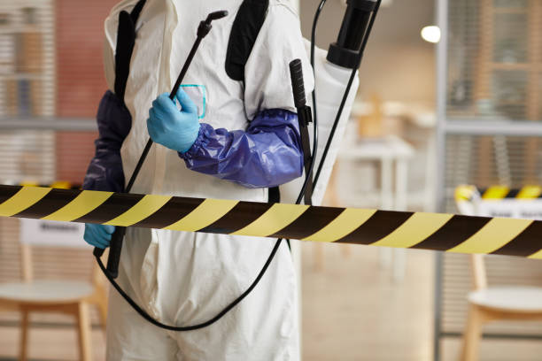 Professional Sewage Cleanup technician working in Parker, FL